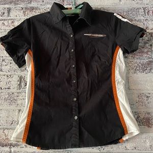Women’s Harley Davidson button down short sleeved shirt
